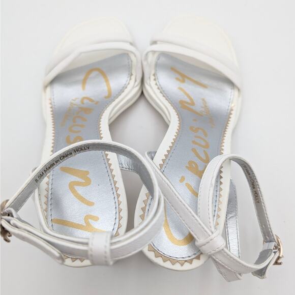 Circus NY by Sam Edelman Holly Ankle Strap Sandal Women's White Size US8.5M EU39 - Picture 8 of 11